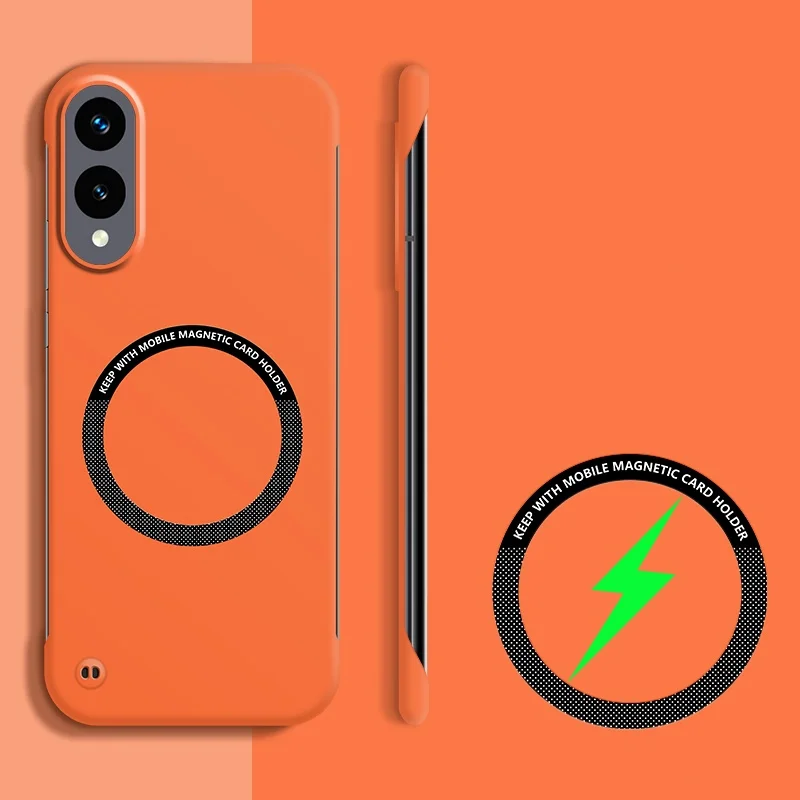 Ultradünne, rahmenlose Hülle für Samsung Galaxy S25 Edge S24 Ultra S23 Plus FE S22 Magsafe magnetische kabellose Ladegerät-Telefonabdeckung – Detail 3
