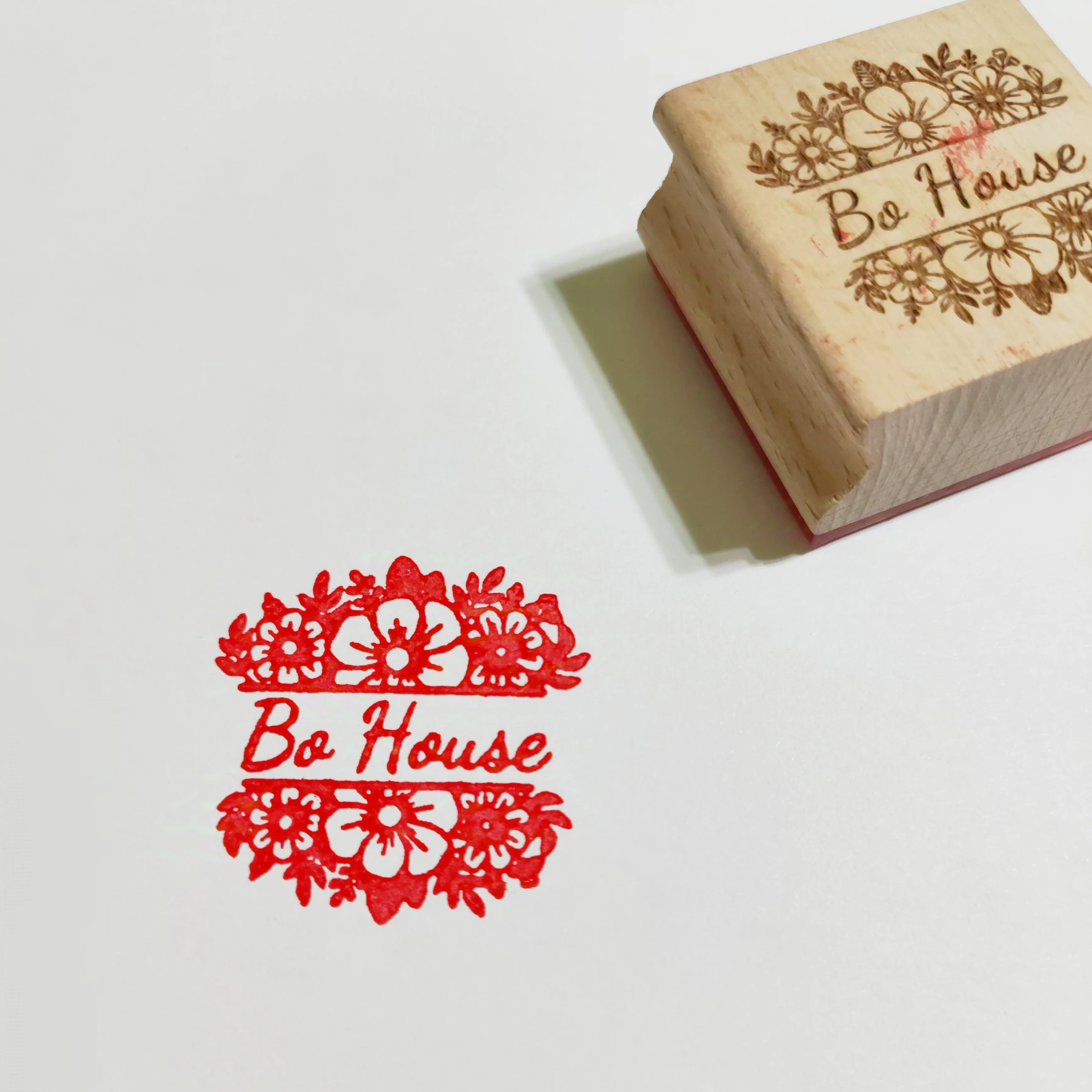 Personalized Wooden Ink Stamp LOGO Customized Crystal Rubber Stamps Lettering Customization DIY Account Wedding Business Gift