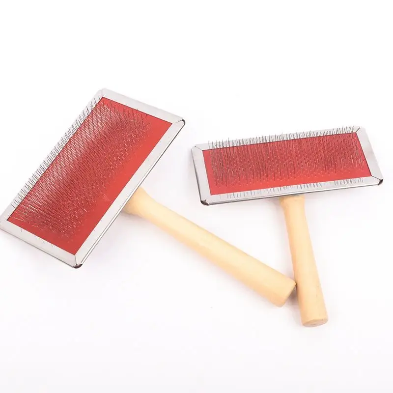 Pet Dog Steel Needle Comb with Wood Handle Hair Removal Brush for Dog Cat Rake Comb Pet Cleaning Massage Grooming Tool Pet Brush