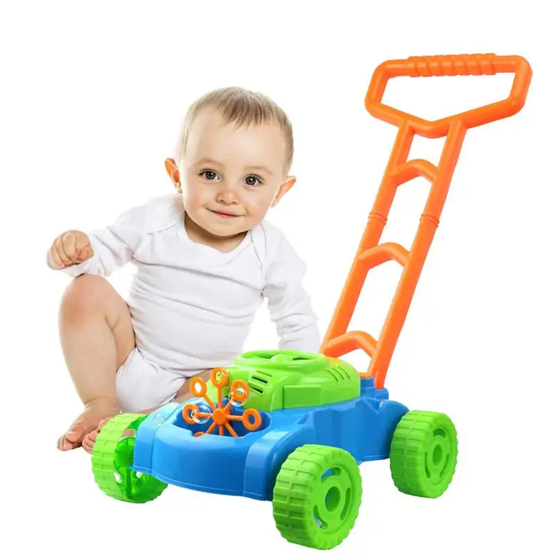 

Electronic Bubble Mower Walker Bubble Blower Machine With Music Outdoor Game Push Toys For Ages 26 Children