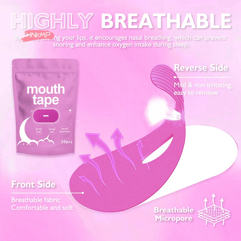 H-30Pcs Anti Snoring Sleep Strips Sticker for Adult Night Sleep Lip Nose Breathing Improving Patch Mouth Correction Sticker Tape