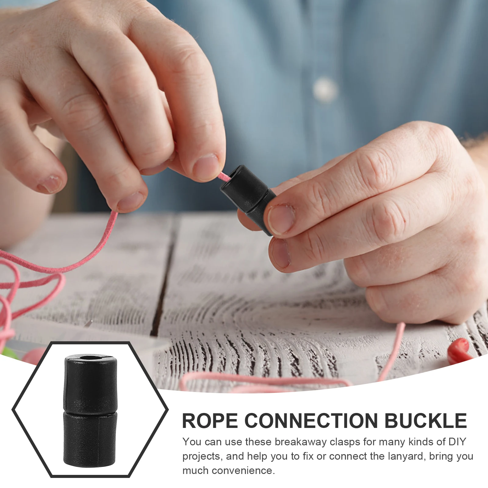 

50 Pcs Plastic Cord Buckle Lanyard Safety Clasp Keys ID Badges Rope Connecting Clasps Breakaway Barrel Jewelry Making