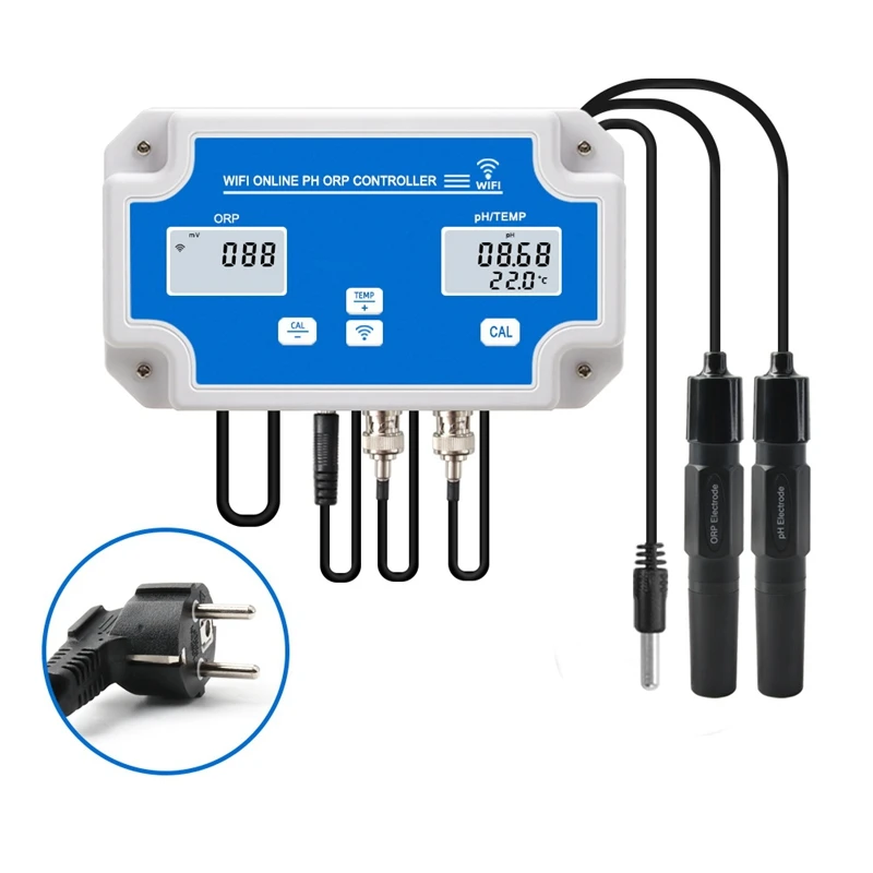 MALL W2839 3-In-1 Wifi Water Quality Detector PH/ORP/TEMP Electrode BNC Type Probe For Aquarium Hydroponics Monitor