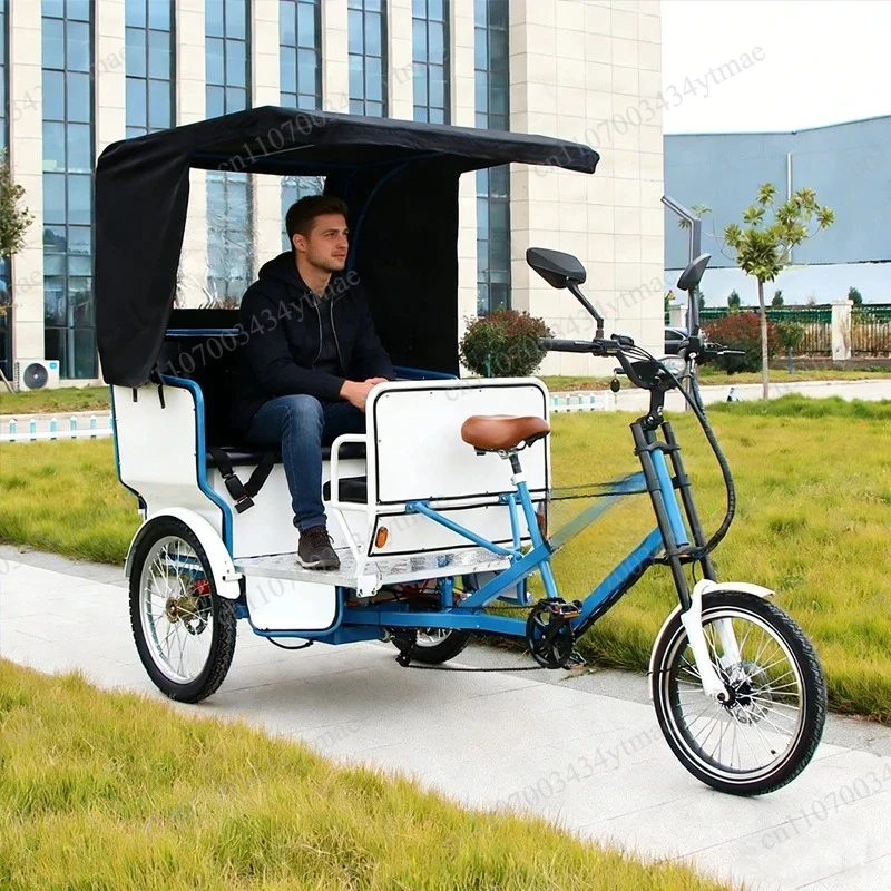 5 Passenger Three Wheel Bicycle 2026 New Adult Rickshaw Pedicab Tuk Tuk Taxi Bike For Transport