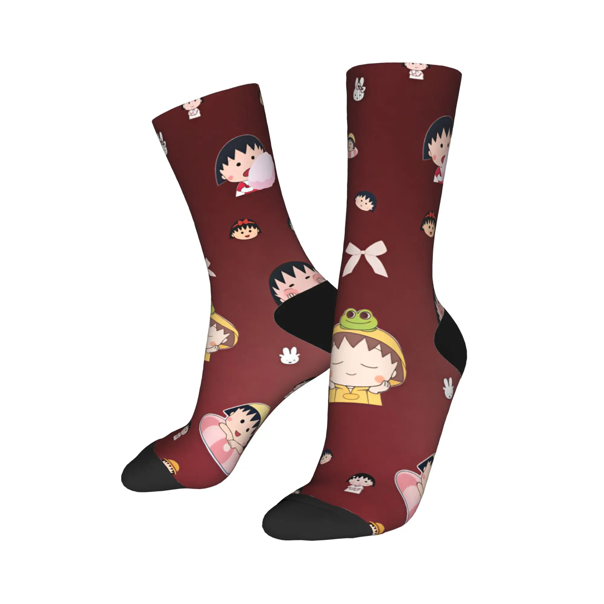 Chibi Maruko Chan Stockings  Trendy Socks Men's Warm Soft Socks Autumn Skateboard Graphic Anti Sweat Socks Birthday Present