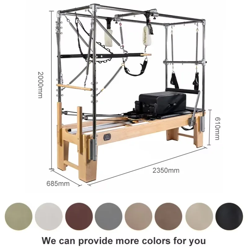 YTYIN مخصص بيلاتيس المصلح 3 في 1 معدات الصالة الرياضية سرير أساسي متعدد الوظائف لتمارين اللياقة البدنية المنزلية
