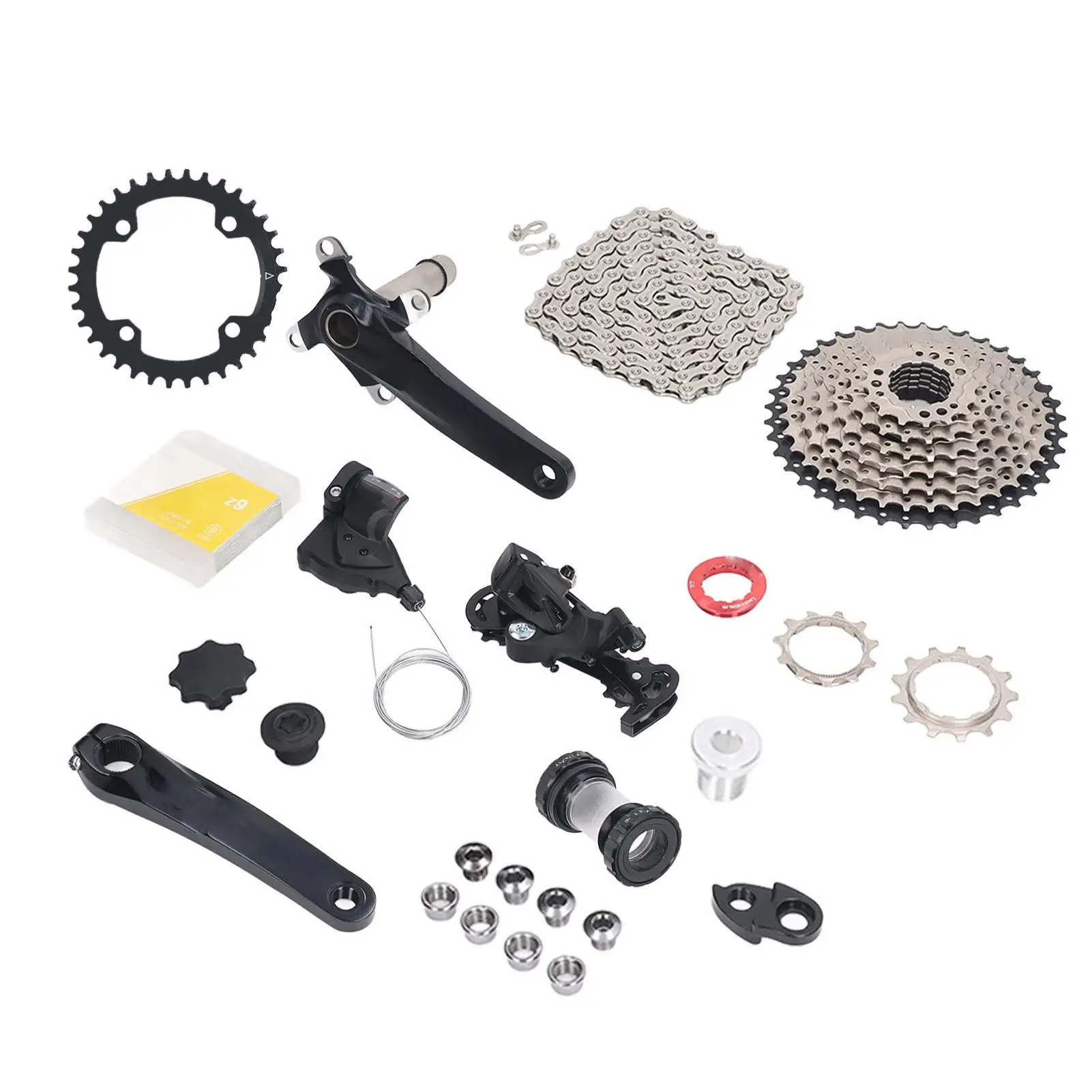 

9 Bike Groupset 11-40T Cassette Crank Lever Rear Derailleur Chain Set 32T/34T/36T Upgrade