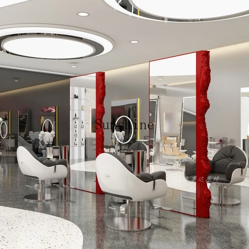 

Hair salon special hairdressing floor mirror single and double-sided hair cutting mirror trendy perm and dye