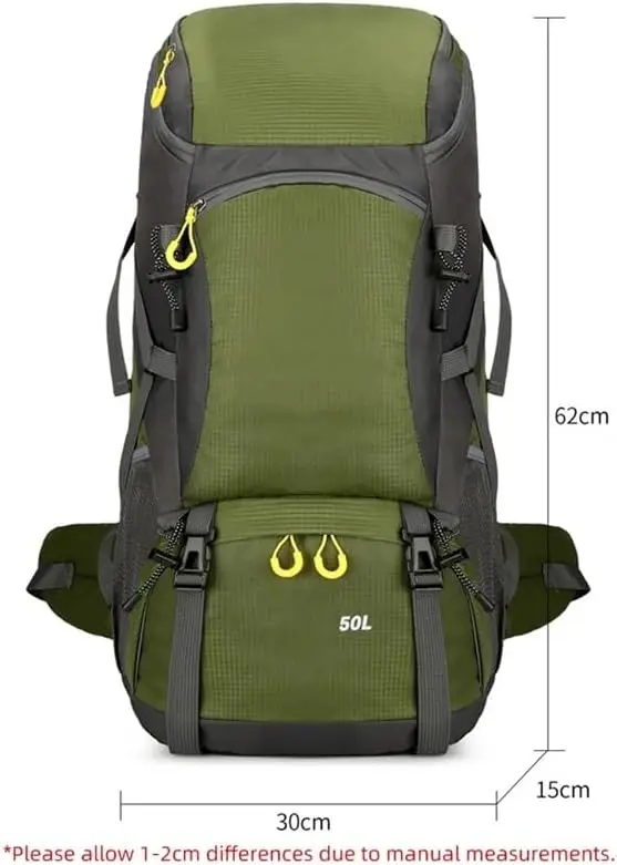 50L Travel Backpack Camping Hiking Bag Tourist Rucksack Waterproof Outdoor Sports Climbing Mountaineering