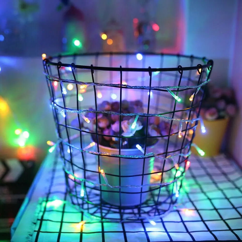 100 LED String Lights Outdoor Indoor 10 M Christmas Lights 8 Lighting Modes Plug in Waterproof Fairy Lights (Multicolor)