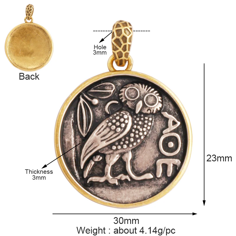 Antique Gold Bronze Beauty Portrait Knight Angel Goddess Coin Medallion Charm Pendant,Necklace Jewelry Accessories Supplies M64