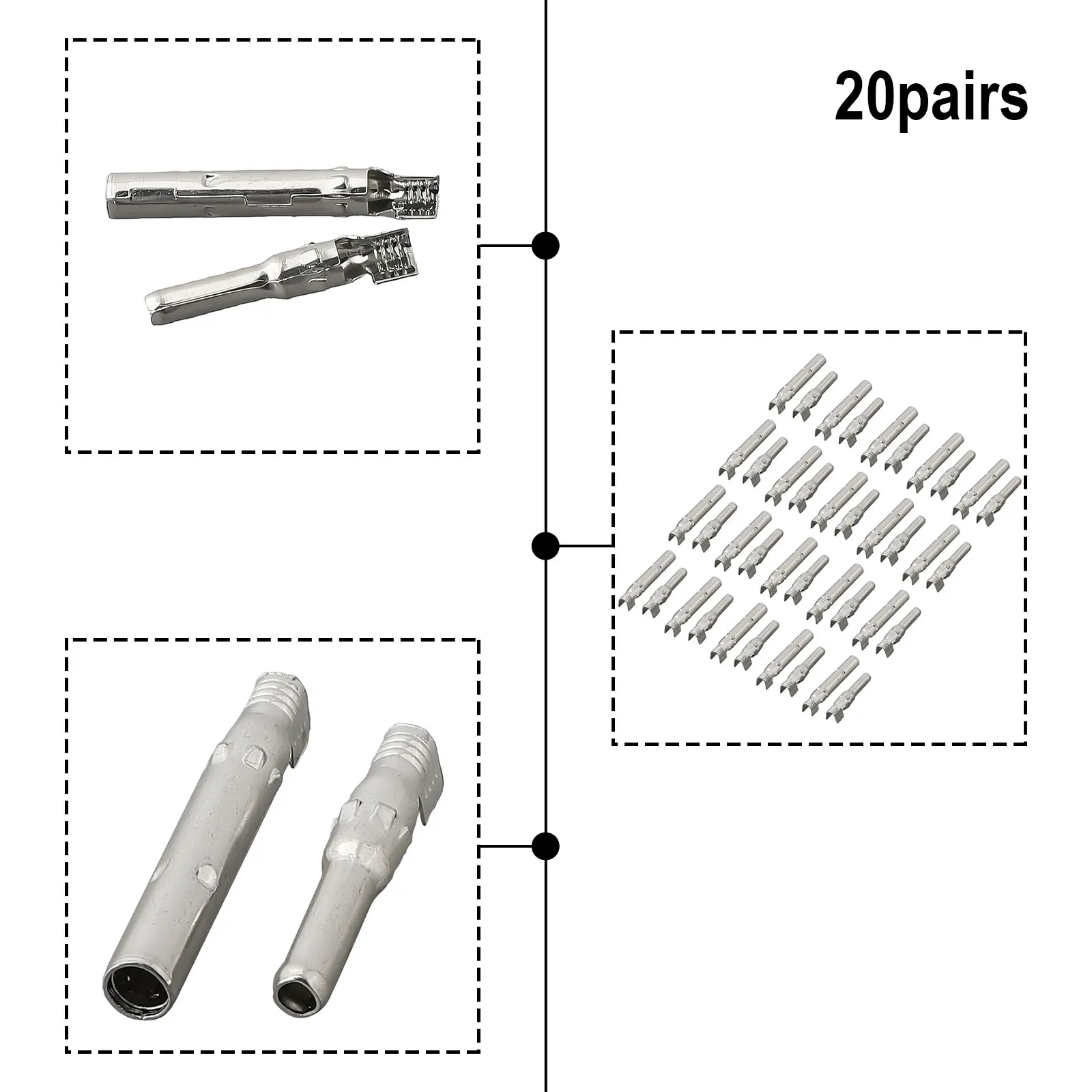 20 Pairs for solar Cable Connection Terminals Male Female Metal Core Designed for High Voltage Photovoltaic Installations