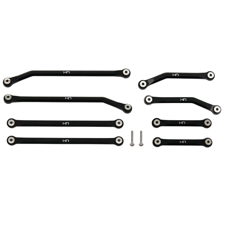 HR 6061 Black High Clearance 4-Link Set 133.7mm LWB for SCX24 C10/JLU (full F/R lower+upper, replace AXI204000, NOT Deadbolt)
