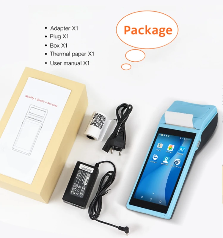 جهاز Q1 4G المحمول NFC Android 12.0 Pos Terminal مع متجر Google Play وطابعة حرارية 58 مم