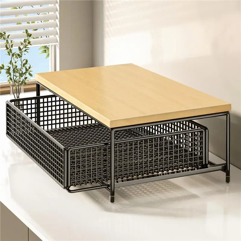 

New Simple Coffee Storage Ra Kitchen Desktop Display Stand Tea Bag Der Sle Organizer Living Room Ra Metal Material