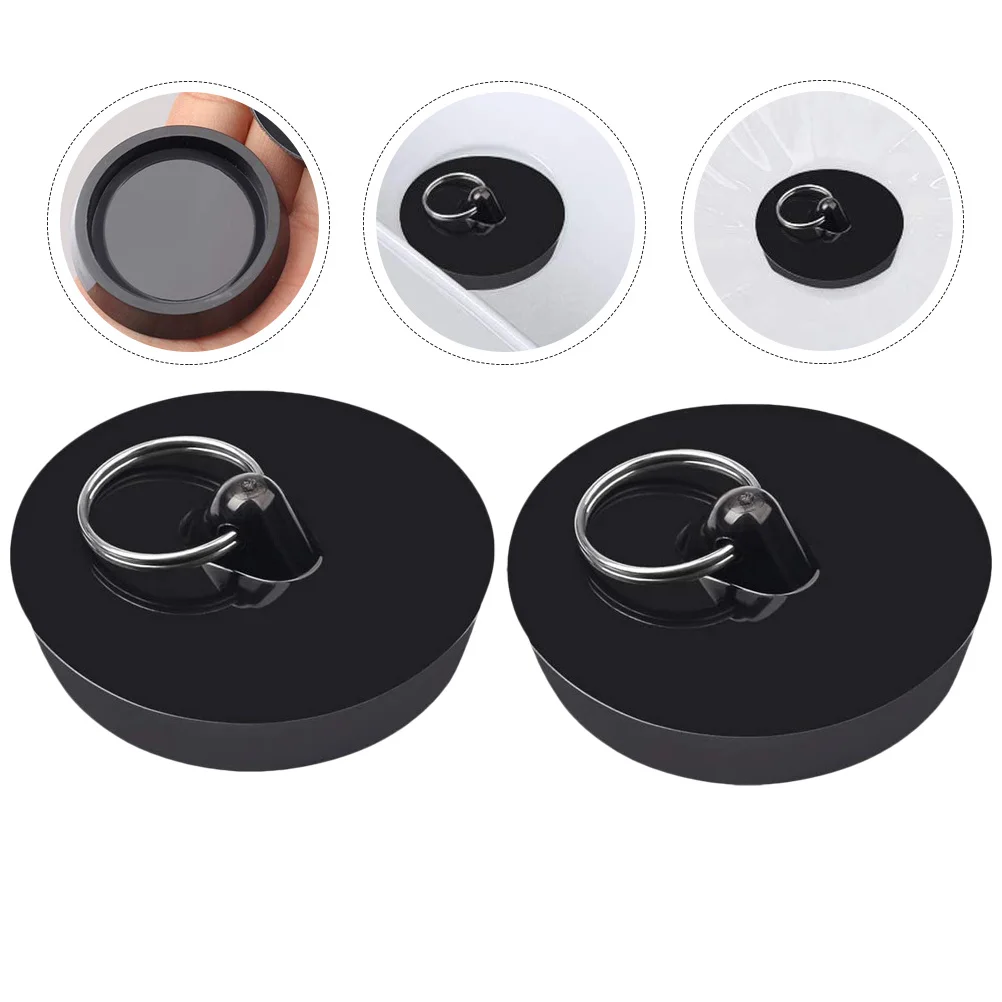 

2Pcs Drain Stopper Durable PVC Sink Plug Bathtub Tub Shower Hair Stopper Kitchen Accessories Shower Drain Plug