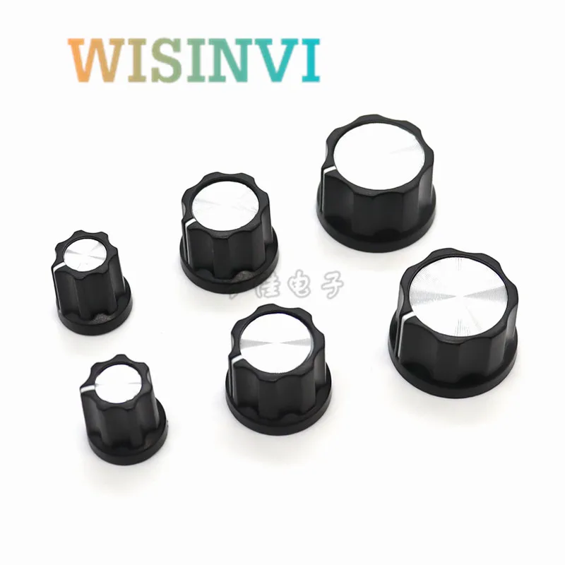 10PCS Plastic Flower Shaft Knob Diameter 15mm 20mm 25mm Height 16mm  Potentiometer Encoder Knob Gear Shaped Inner Hole 6mm