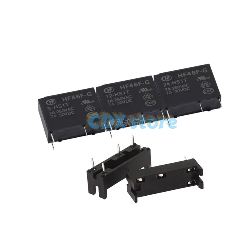 5pcs Relay HF46F-G-005 012 024-HS1T HS1 4-pin group normally open 7A250VAC