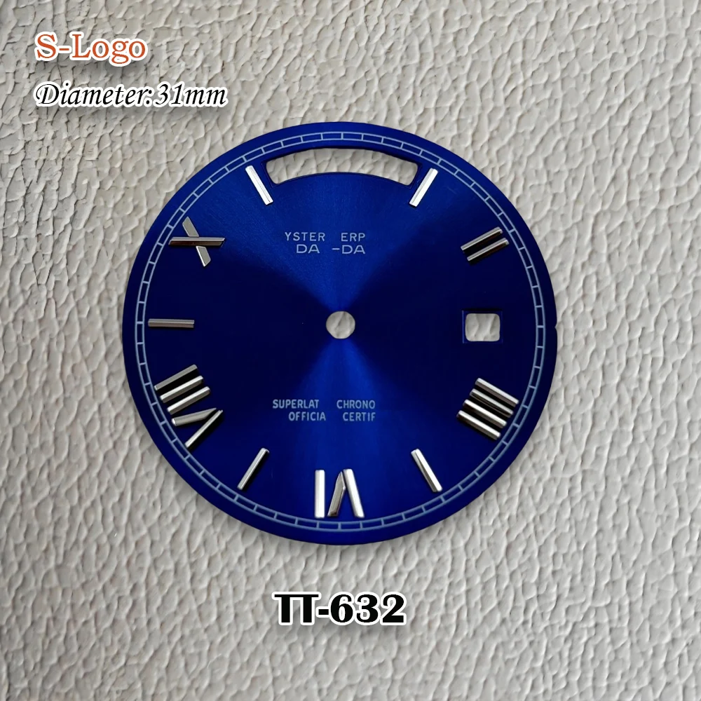 جديد 31 مللي متر S شعار الأخضر روما الهاتفي الفضة الهاتفي مناسبة لحركة 8285 لا مضيئة ساعة عالية الجودة تعديل الملحقات