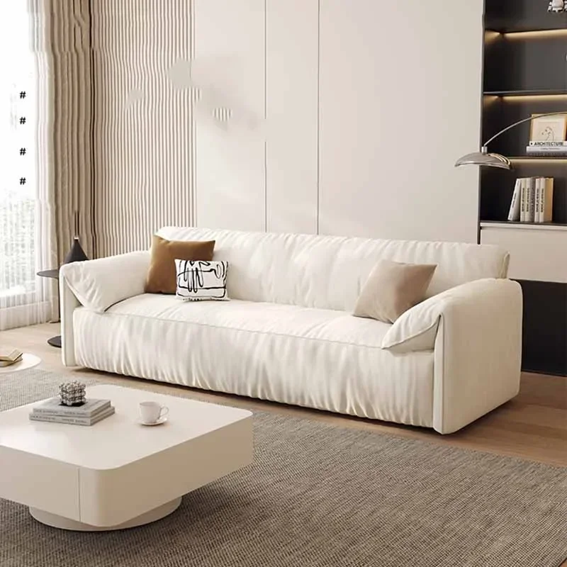 

White Double Relax Sofas Soft Modern Reclining Floor Lazy Puffs Sofa Living Room European Divani Da Soggiorno Home Furniture