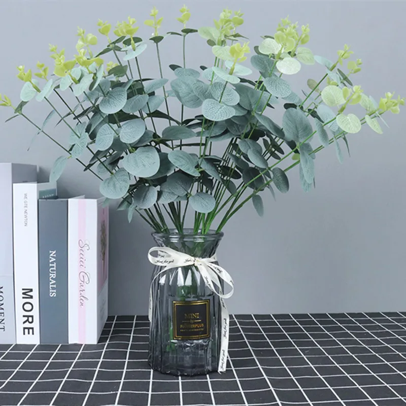 

16 Branches Artificial Greenery Simulation Eucalyptus Cheap Fake Artificial Plant for Home Garden Party Decoration