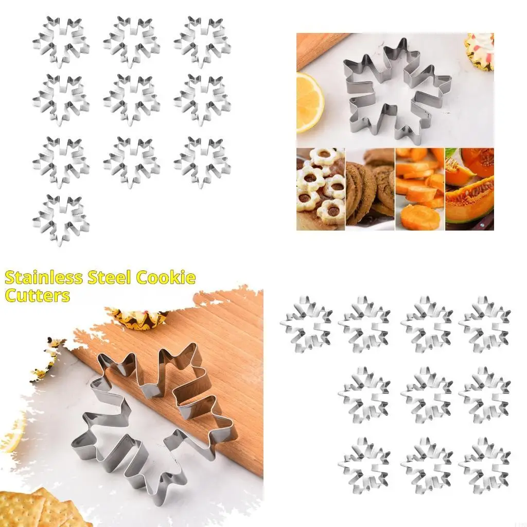 F19B 304 Stainless Steel Snowflake Pastry Cutter Professional Grades Baking Molds For Festival Cookie Dessert Bakeware