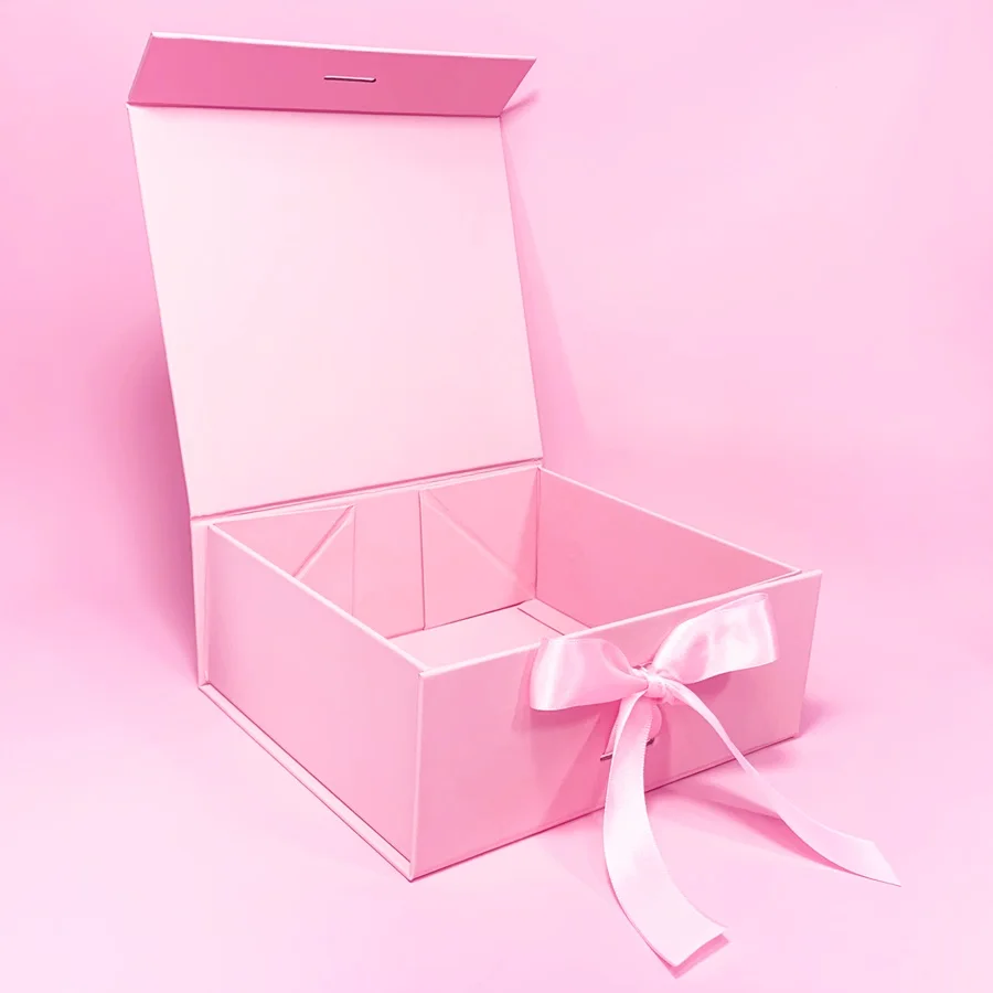 

Luxury Gift Box With Lid Ribbon Pink Valentine's Day Gift Packaging Box Christmas Decorative Present Package Supply S145