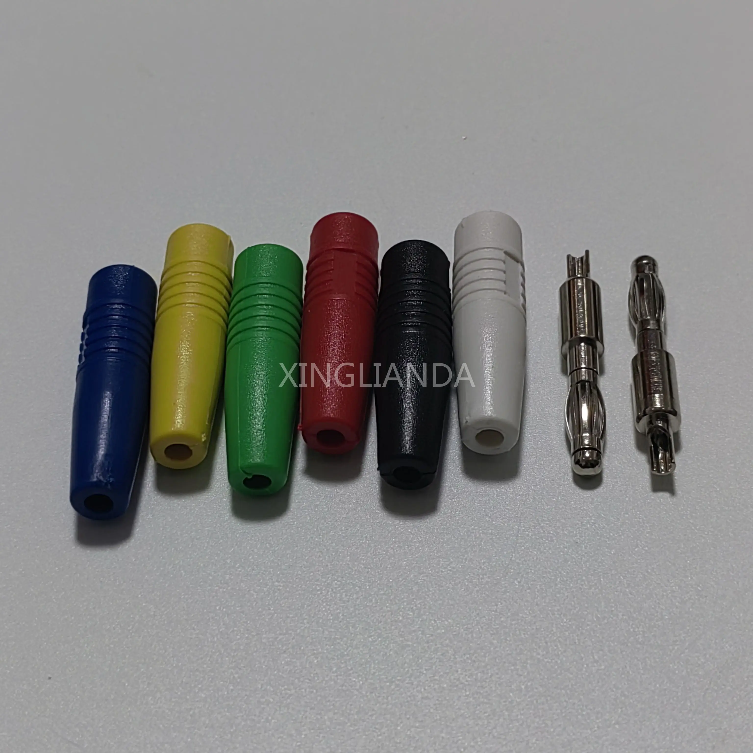 5PCS Pure copper 4mm banana plug lantern head, high-quality panel testing voltage resistant insulation sheath