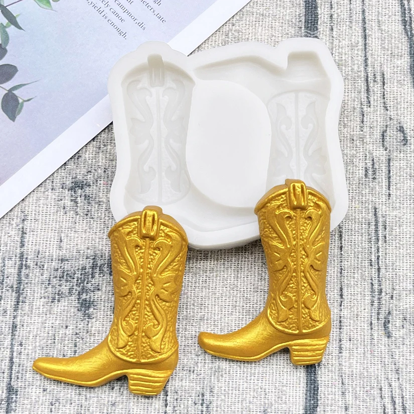 Cowboy Boots Silicone Cake Baking Mold Sugarcraft Chocolate Cupcake Resin Tools Fondant Cake Decorating Tools