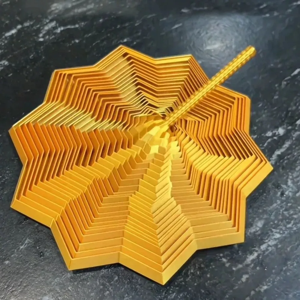 3D Printing Fractal Fidget Star Model Expanded Geometric Design Visual Illusion Hexagon Relaxation Portable