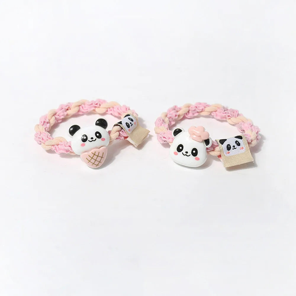 Cute Cartoon Animal Hair Ties for Women Panda Cat Lamb Rubber Band Elastic Hair Bands Headband Girls Daily Hair Accessories