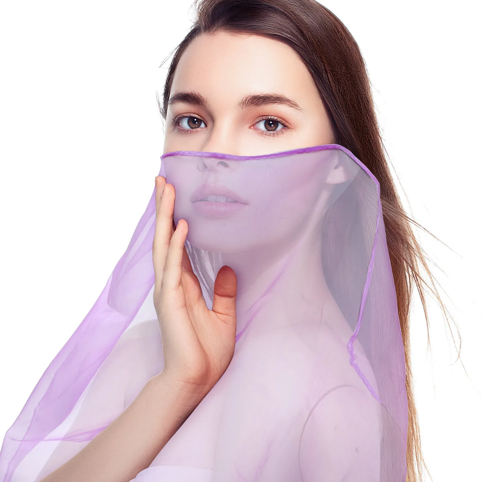 

7Pcs Sunscreen Silk Scarves for Women Summer Face Neck Protection Scarf Set Bright Luster Refreshing Comfortable Gauze Scarves