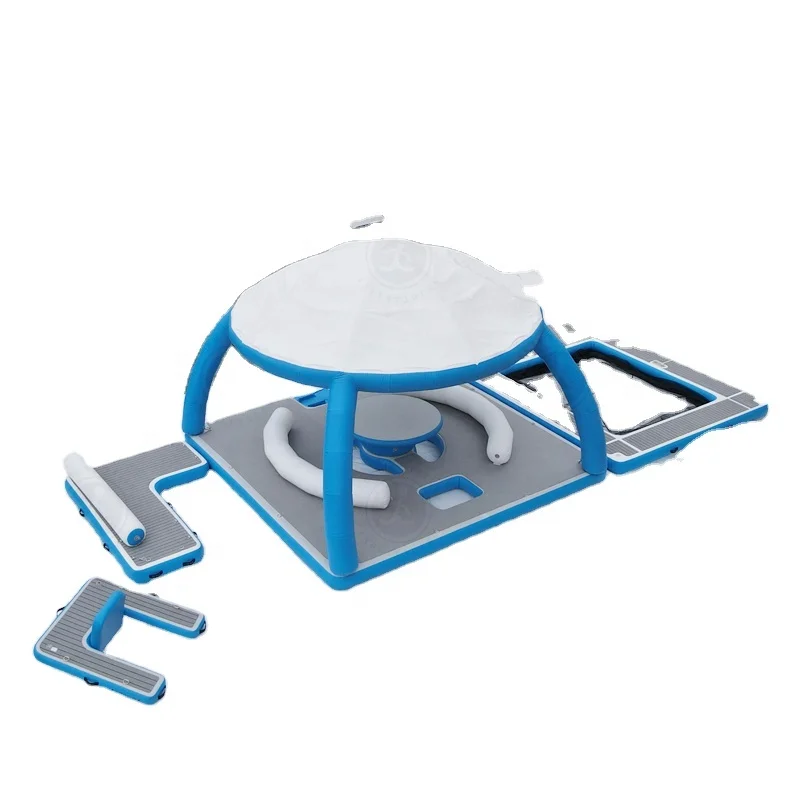 Ejia High Quality  Inflatable Shade Tent Multi-person Leisure Bar Sofa Lounger Floating Row Floating Bed Pool Yacht
