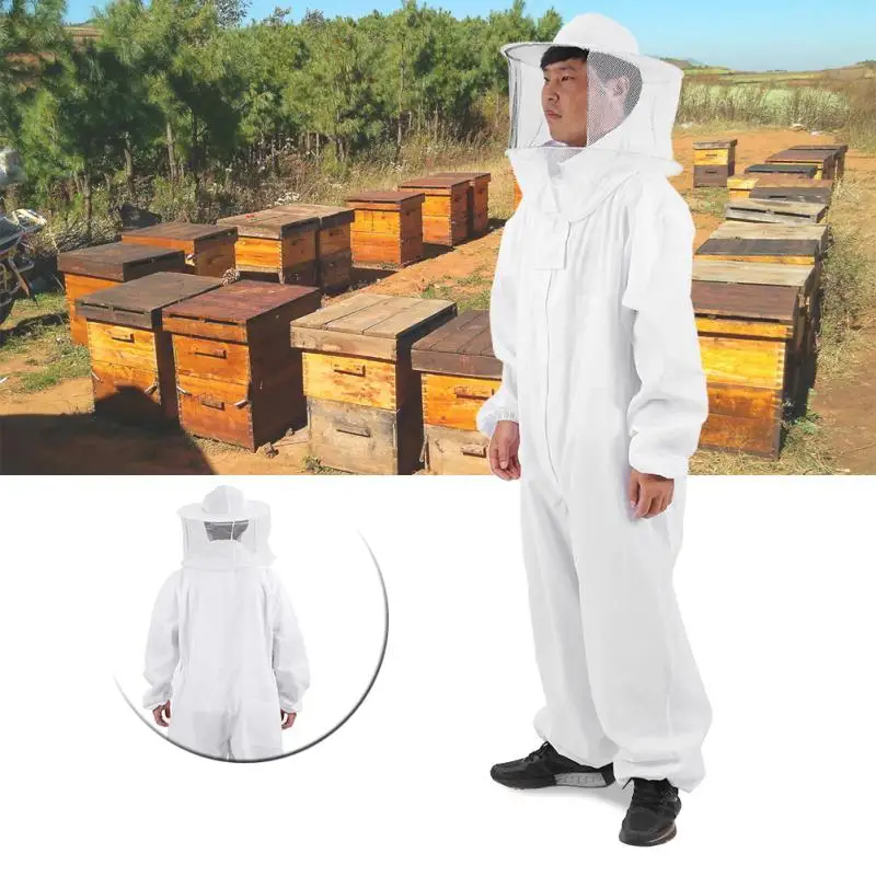 Traje de apicultor profesional de cuerpo completo con guantes protectores, sombrero y equipo removedor de abejas de apicultores de algodón