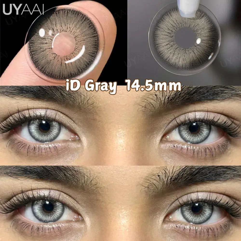 UYAAI 1 Paar blau gefärbte Linsen, schöne grüne Augenfarblinsen, graue Linsen, koreanische Linsen, natürliche braune Linsen, Make-up-grüne Linsen – Detail 9