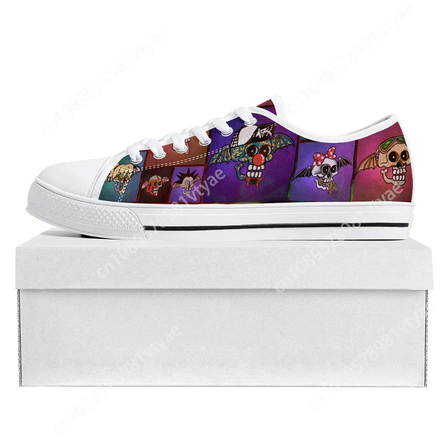 

Avenged Sevenfold A7X Low Top High Quality Sneakers Mens Womens Teenager Canvas Sneaker 3D Print Couple Shoes Custom Shoe White