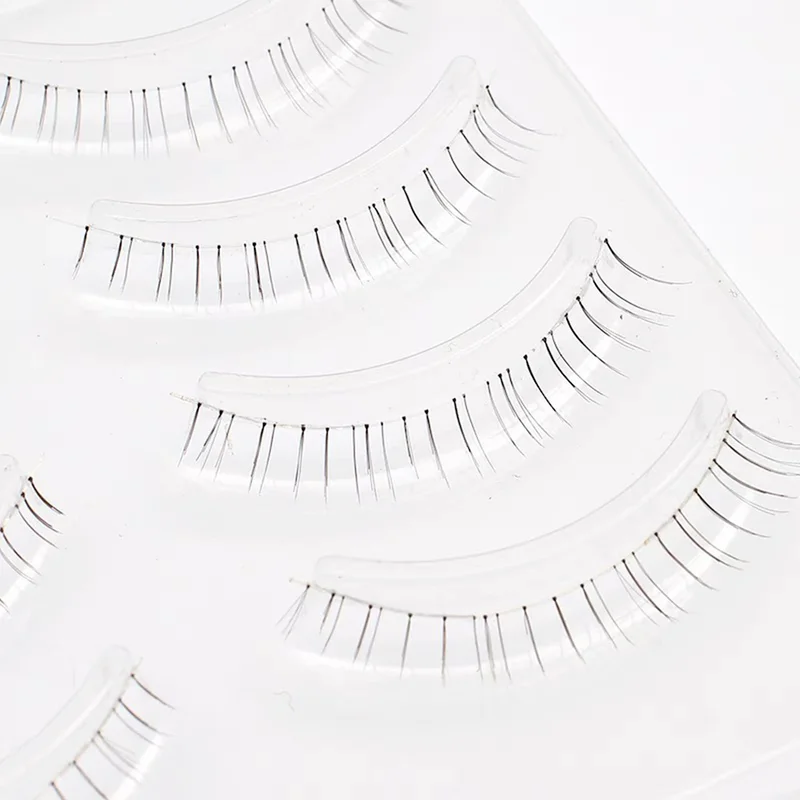Großhandel 5 Paar natürliche falsche Wimpern, handgefertigt, sauberes Band, Vollstreifen-Kunsthaar-Wimpern für Make-up – Detail 7