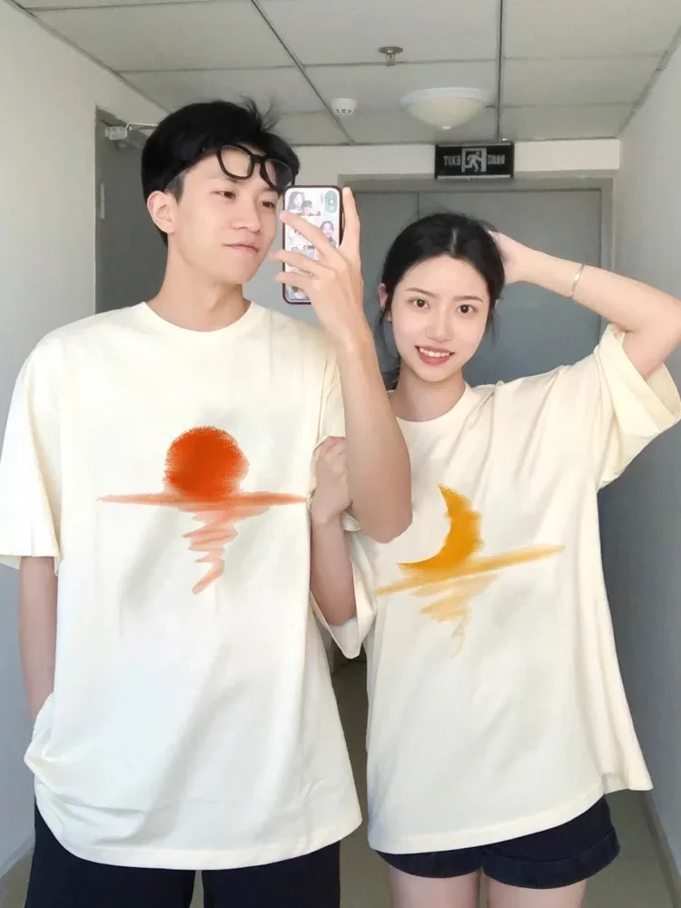 Outfits for Couples Shirt Funny Letter Couple Gift T-shirts Couple Honeymoon Shirt Women harajuku  shirts for women