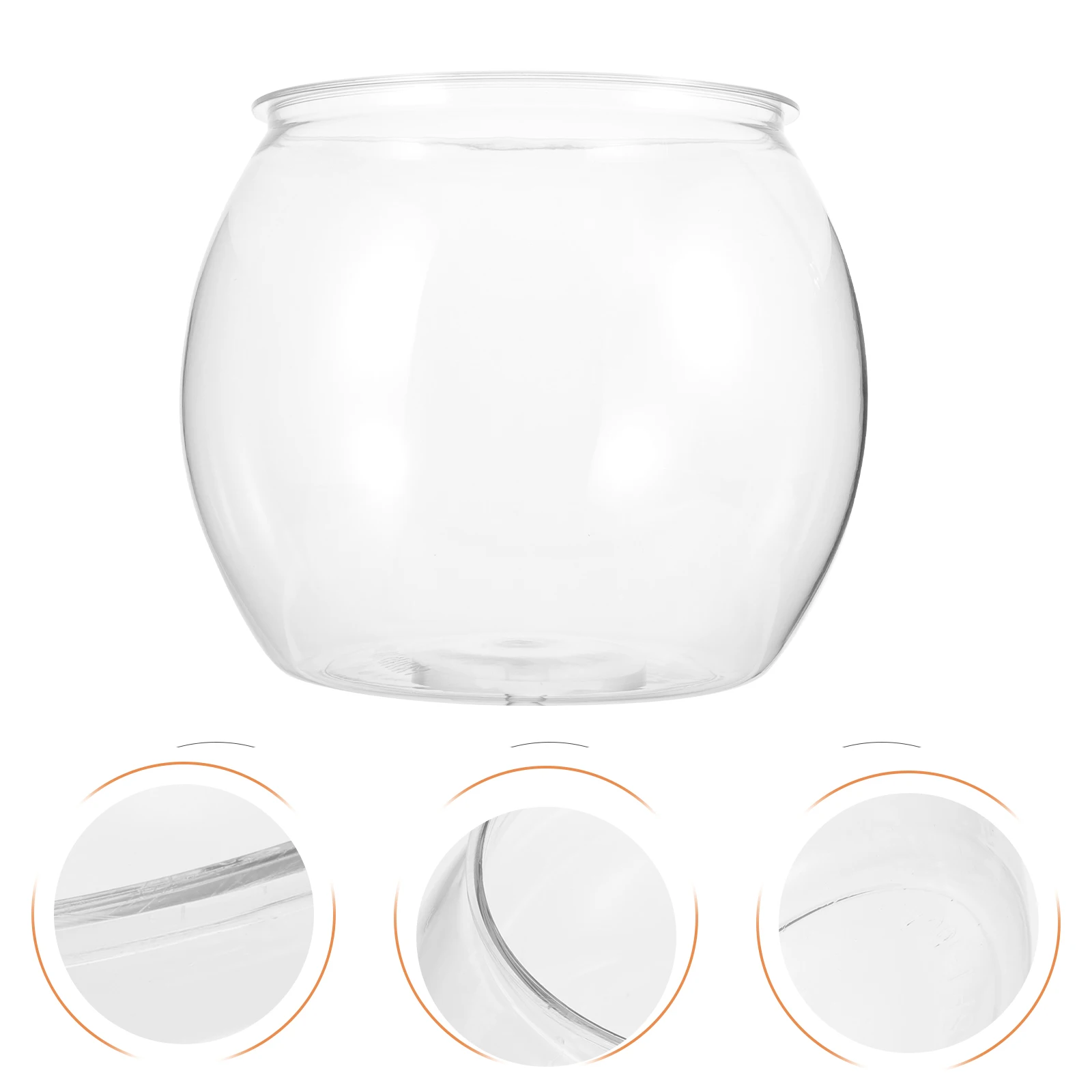 

Transparent Fish Tank Desktop Globe Bowl Plastic Container Living Room Office Decor Aquarium Vase Tabletop Pet Goldfish Turtle