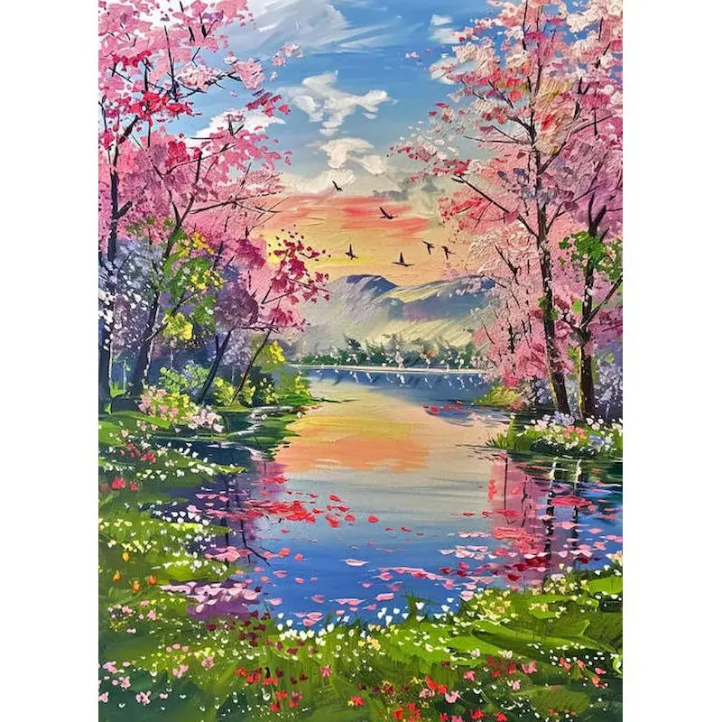 

GATYZTORY Paint By Number House Drawing On Canvas Gift DIY Pictures By Numbers Scenery Kits Hand Painted Painting Art Home Decor