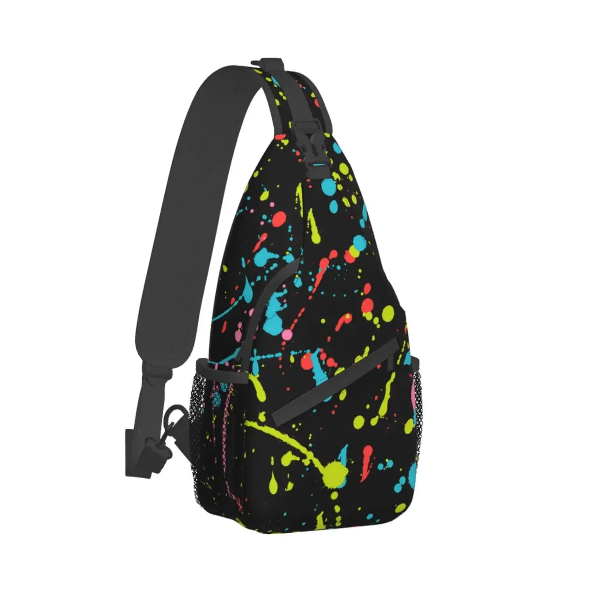 

Neon Pattern Crossbody Bag Sports Neon Splatter Chest Bag Unisex Women Man Fashion Shoulder Backpacks Travel