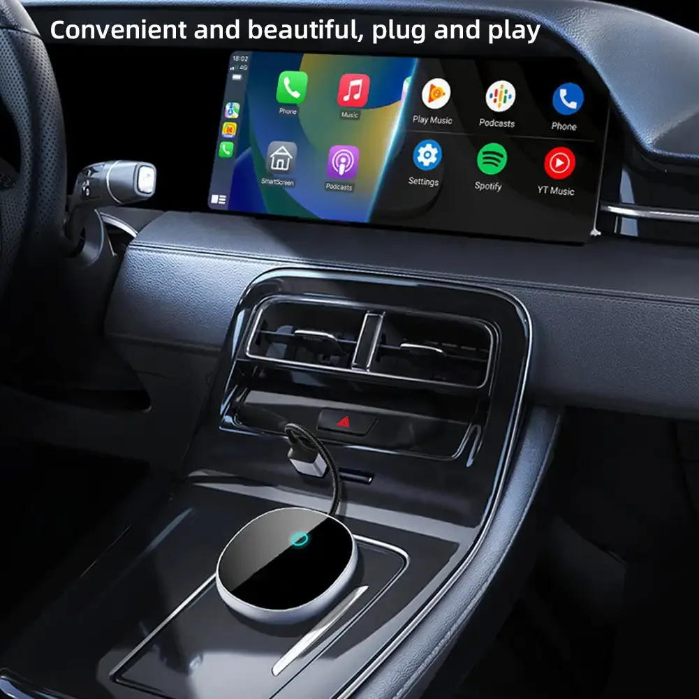 2 in 1 Car Adapter Carplay&Android Auto Adapter Wireless CarPlay with USB Android Auto Wireless Adapter Apple Car Play Plug