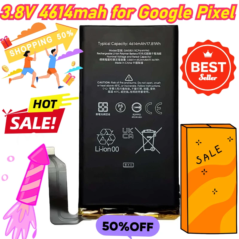 3.8V 4614mah for Google Pixel 6 Mobile Phone Battery GMSB3 High-capacity Battery Board 4614mAh