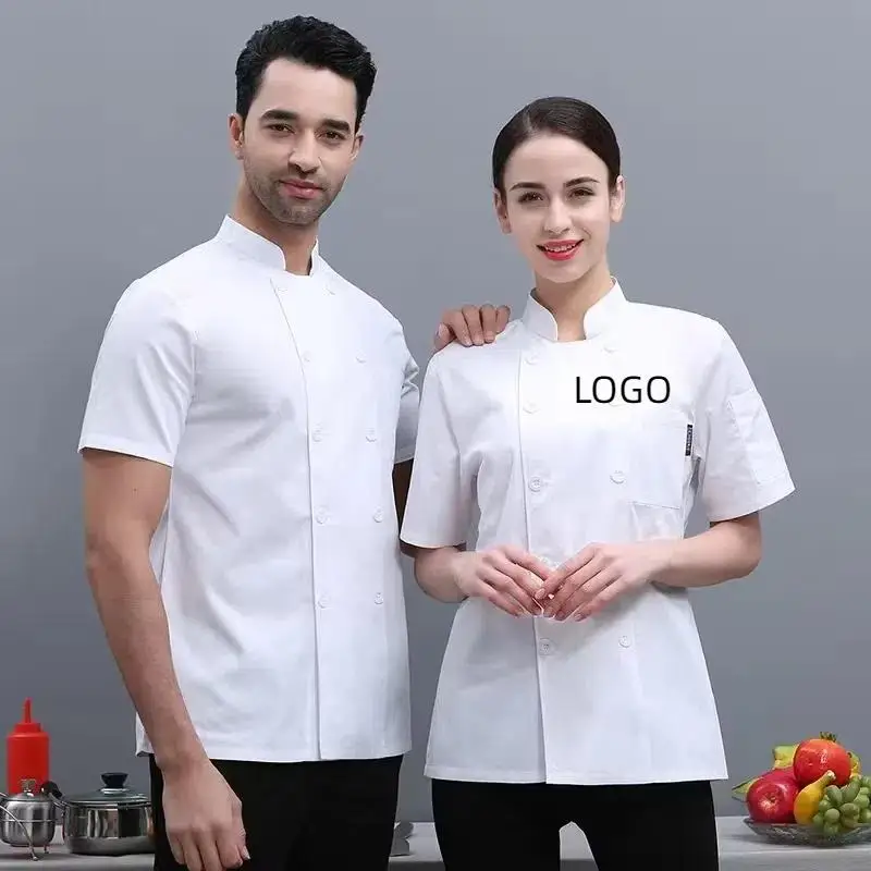 

Autumn Winter Catering Chef Long Sleeved Workwear Printed With Logo Baking Restaurant Cafeteria Kitchen Clothes Jacket