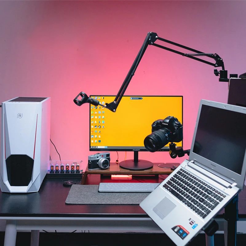 المهنية سبائك الألومنيوم حامل ميكروفون استوديو البث تسجيل مكثف ميكروفون جبل مع ذراع الميكروفون #2