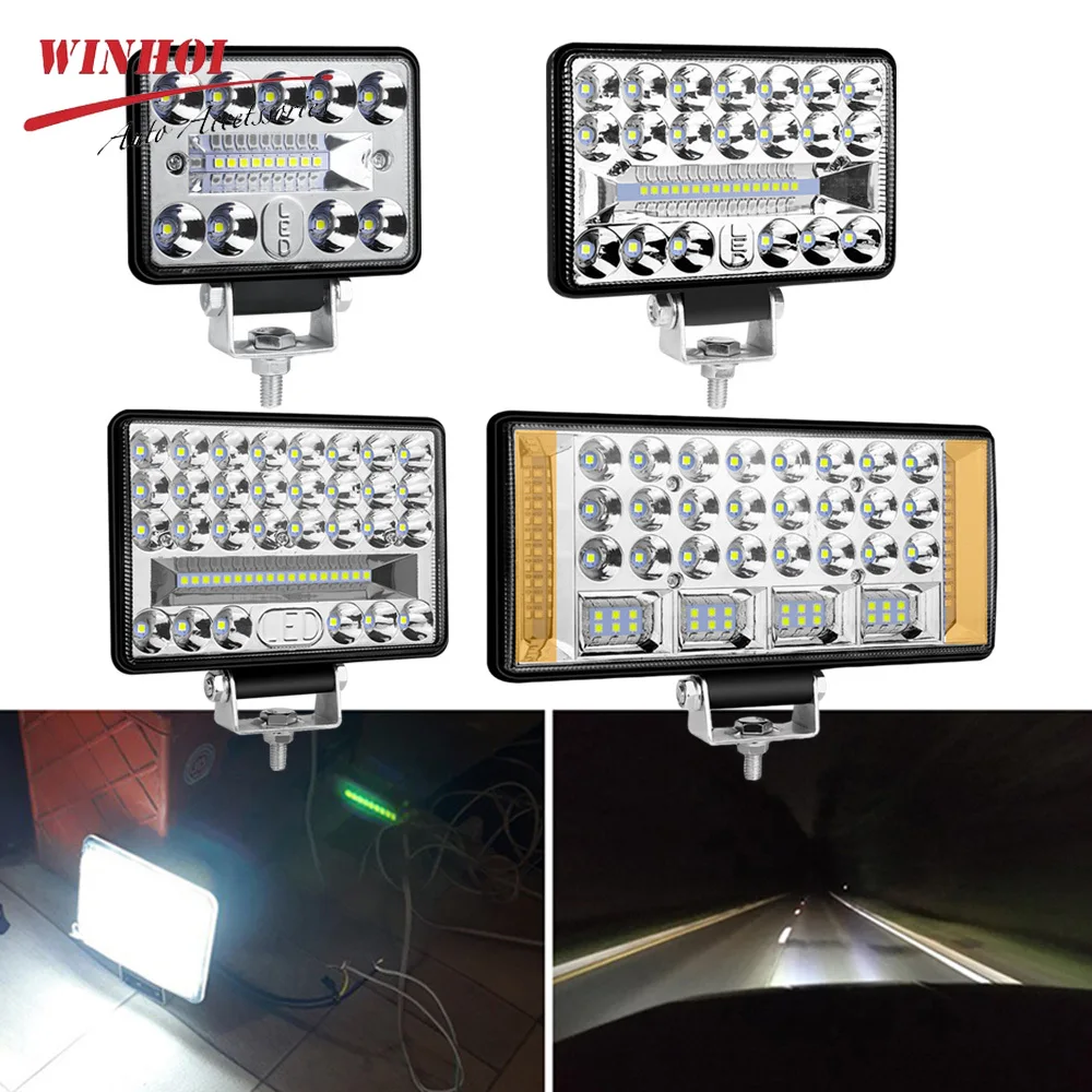 

12-24V Led Headlights Offroad 4x4 Spotlights Long Range Tractor Truck Atv Fog Lamp Automotive Led Work Light Bar Car Accessories