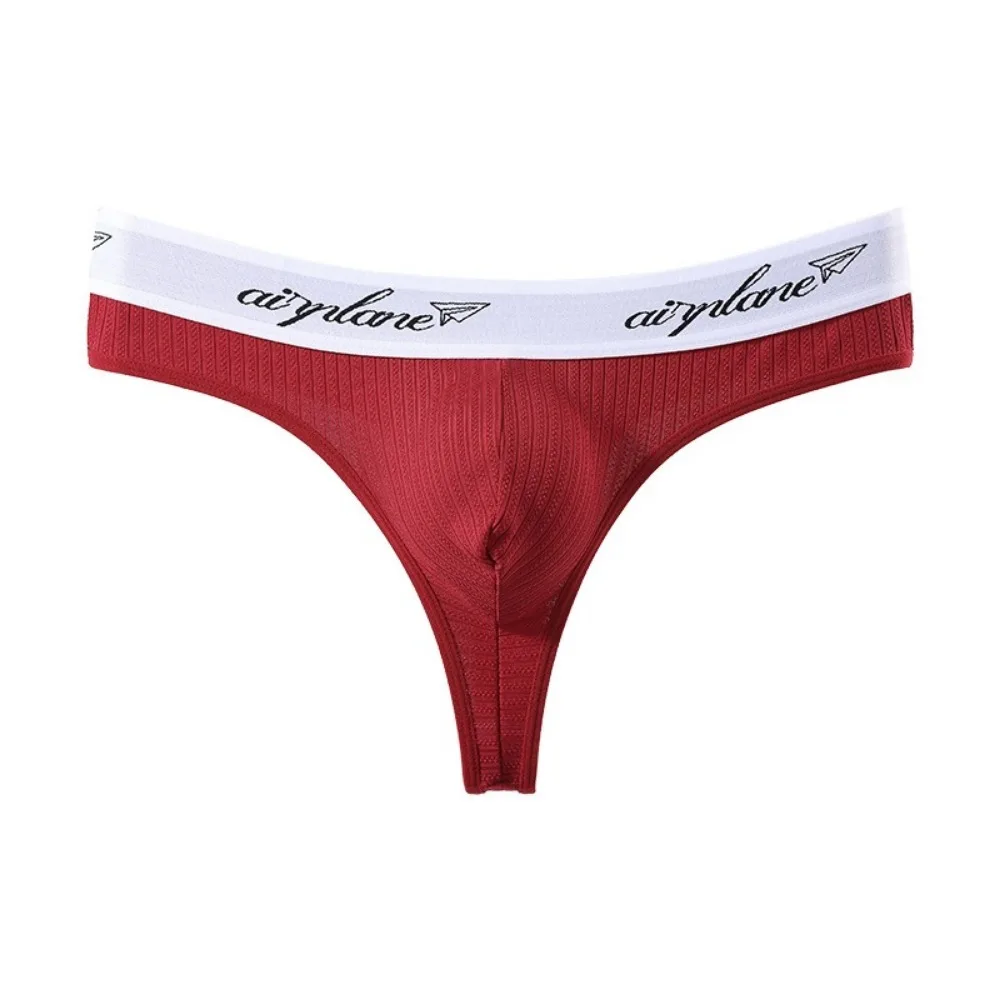 3D Bugle Pouch T-back Bikini Briefs Low Waist Lingerie Men Underwear Breathable Patchwork Triangle Panties Men