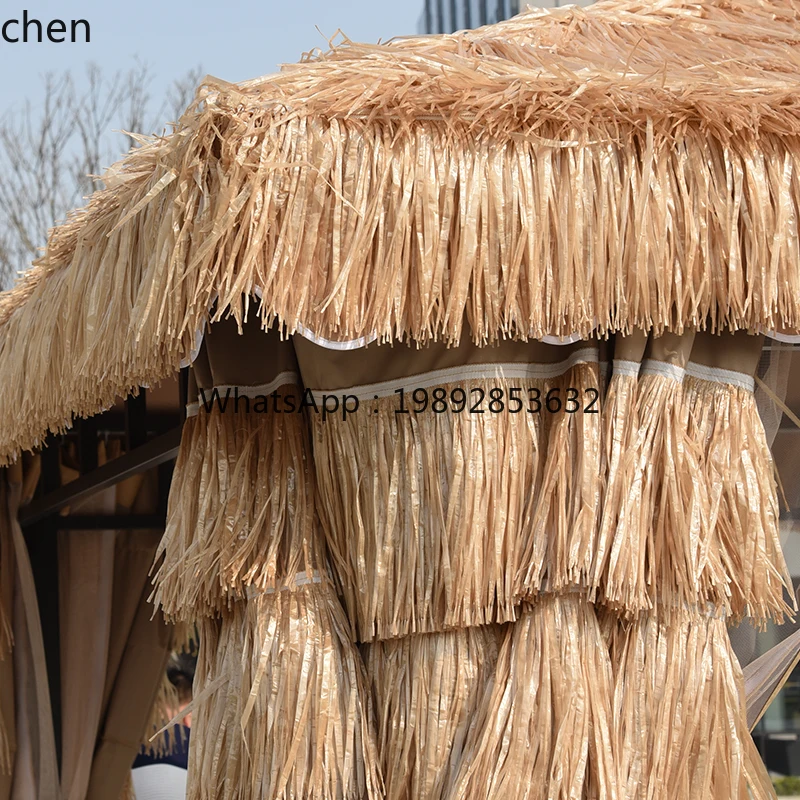Outdoor Thatched Pavilion Tent Courtyard Simulated Straw House Homestay Terrace Garden Sunshade Shelter