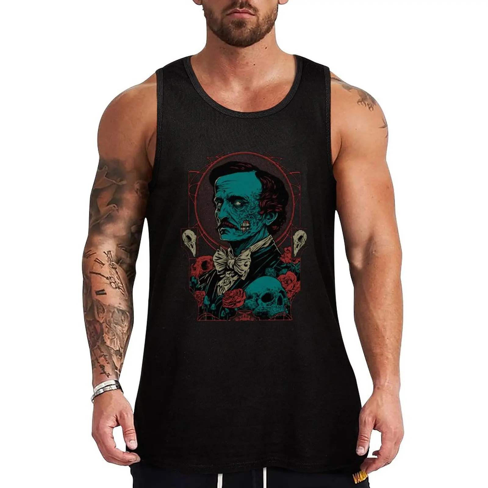 Horrific Portrait Tank Top High Stretch Tank Top Athletic Fit Workout Shirt