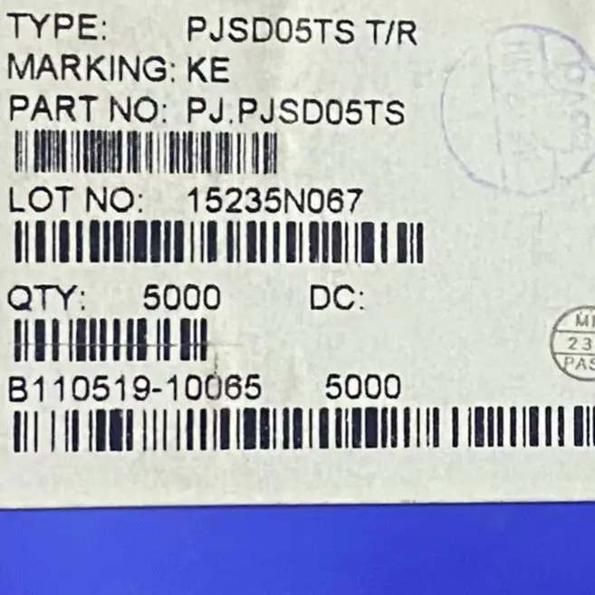 100PCS/set 100pcs/lot  New Original 100% Quality  PJSD05TS T/R   PJSD05TS_R1_00001 TVS  5VWM 9VC SOD523 CODE:  KE